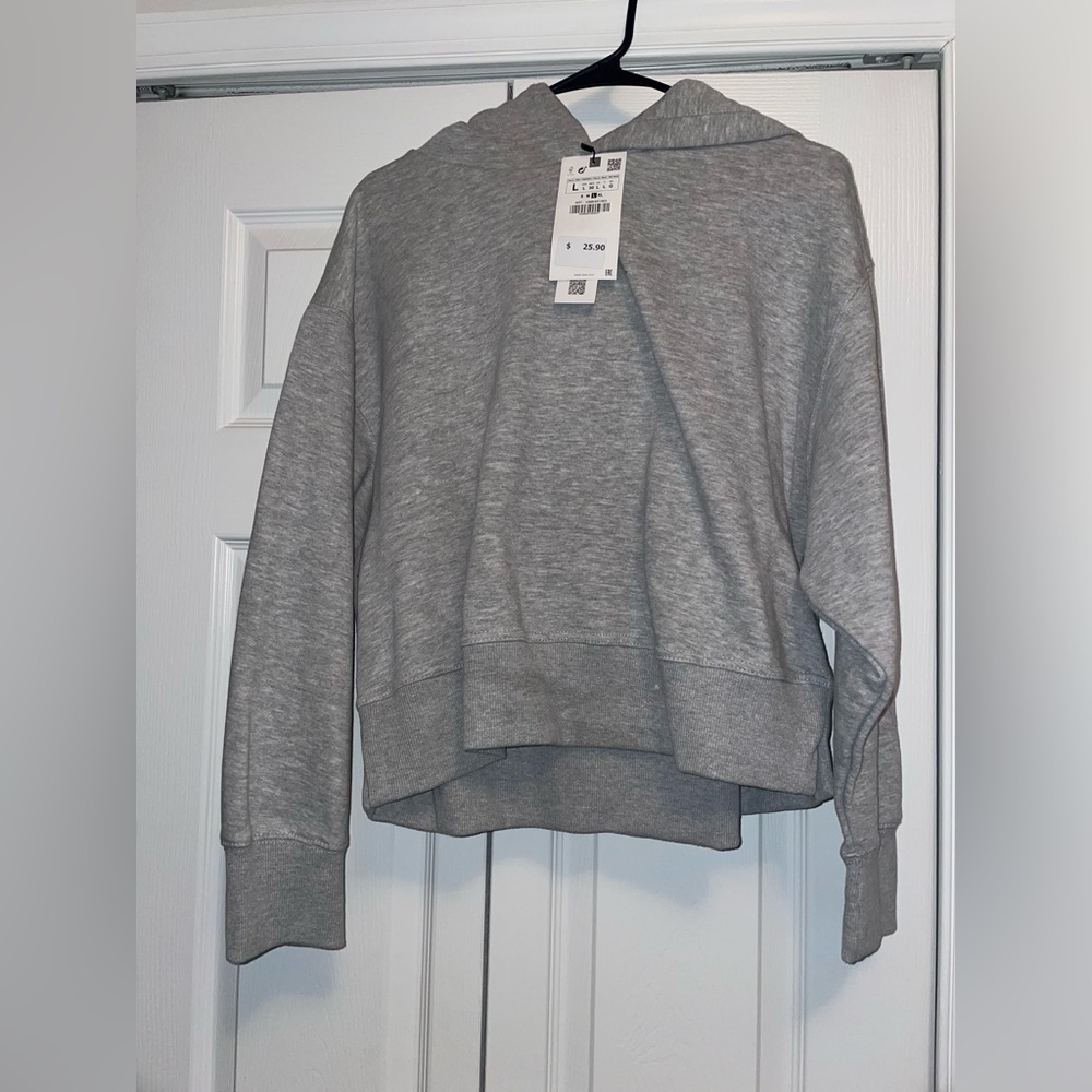 Zara Grey Cropped Hoodie